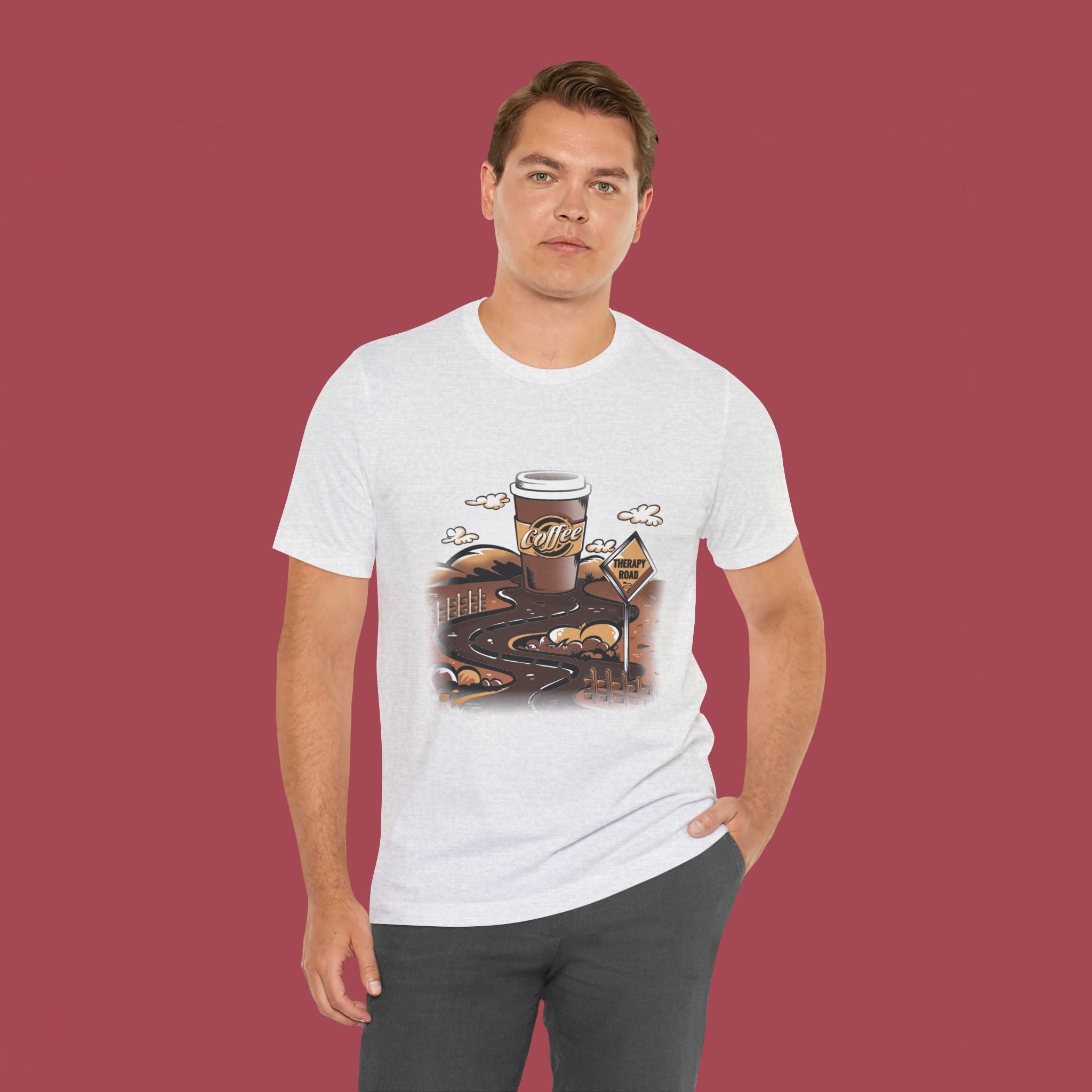 Coffee Roadmap T‑Shirt — 'Coffee Ahead' Commuter Graphic Tee