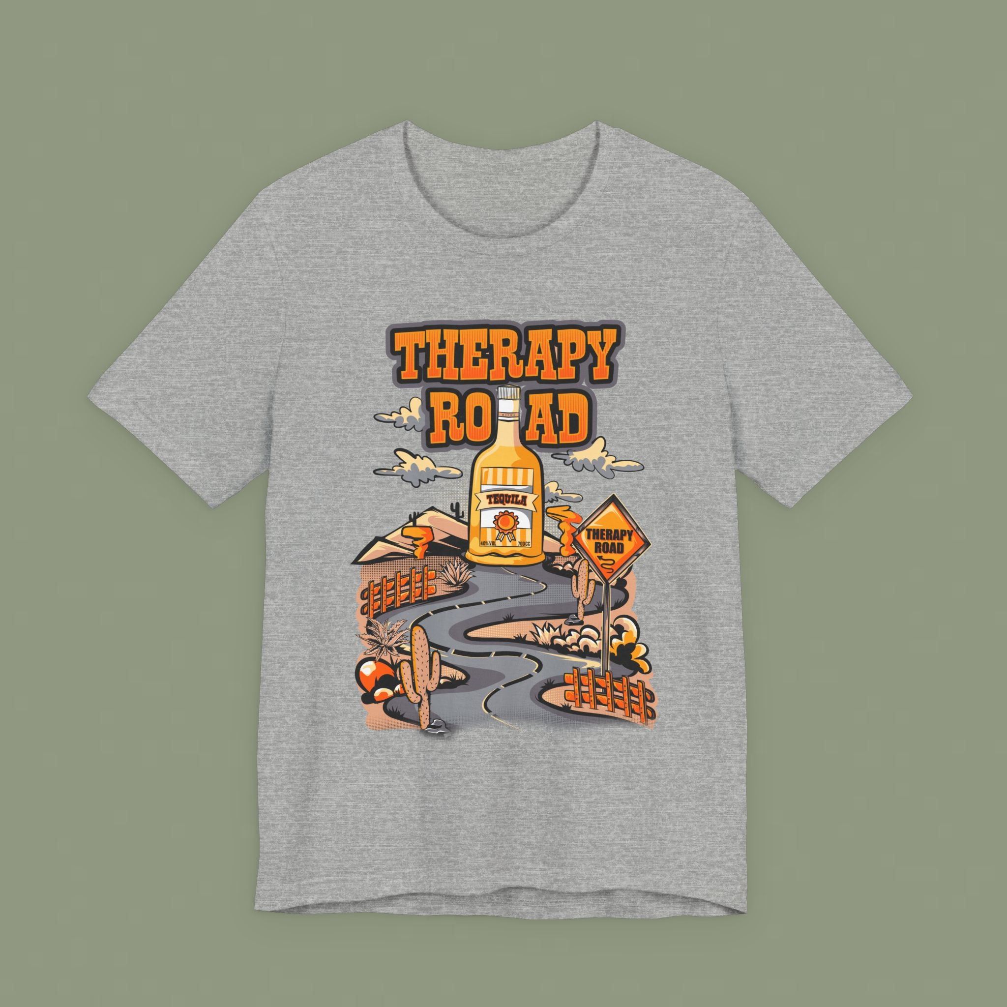 Therapy Road Graphic Tee – Cozy Road Trip Mental Health Shirt