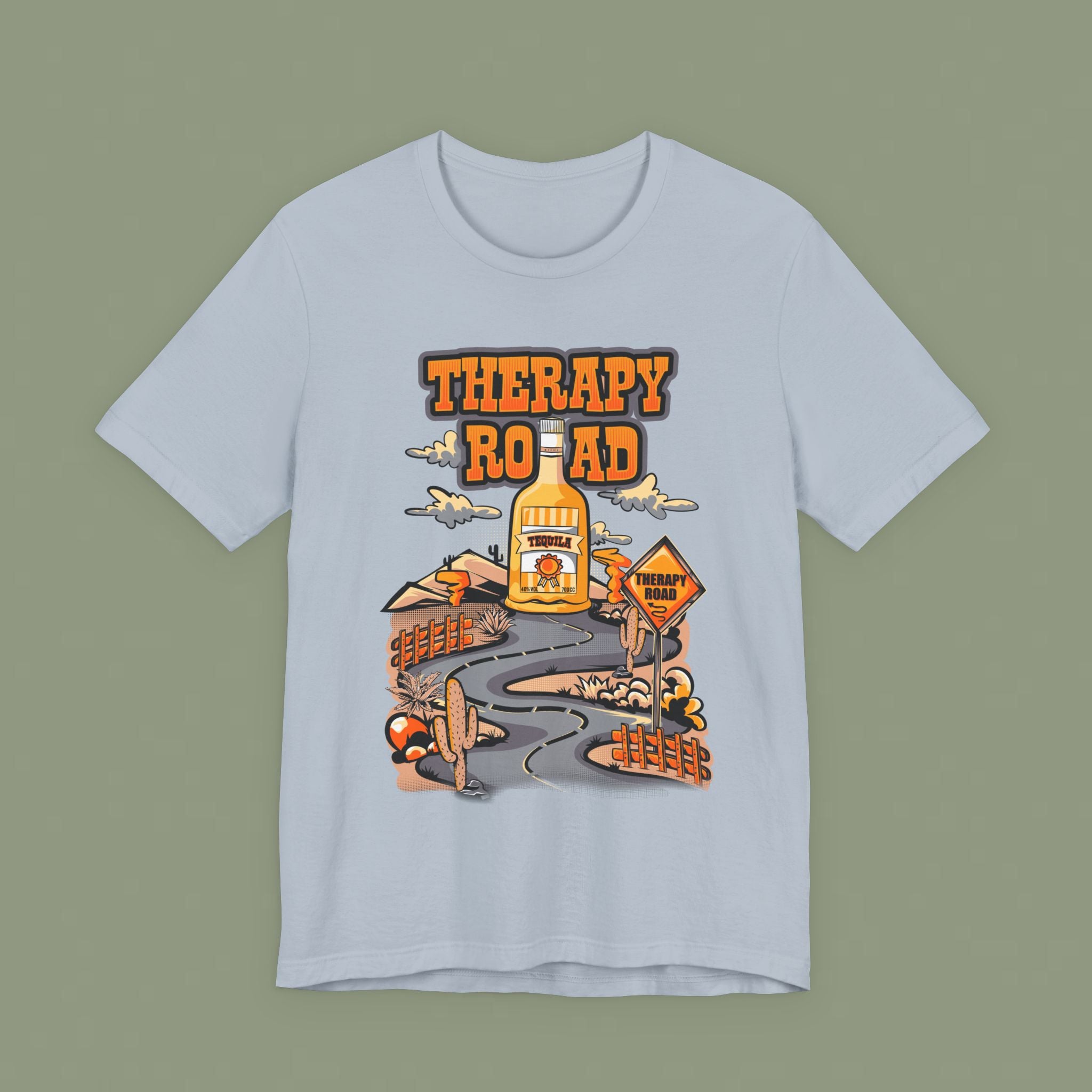 Therapy Road Graphic Tee – Cozy Road Trip Mental Health Shirt