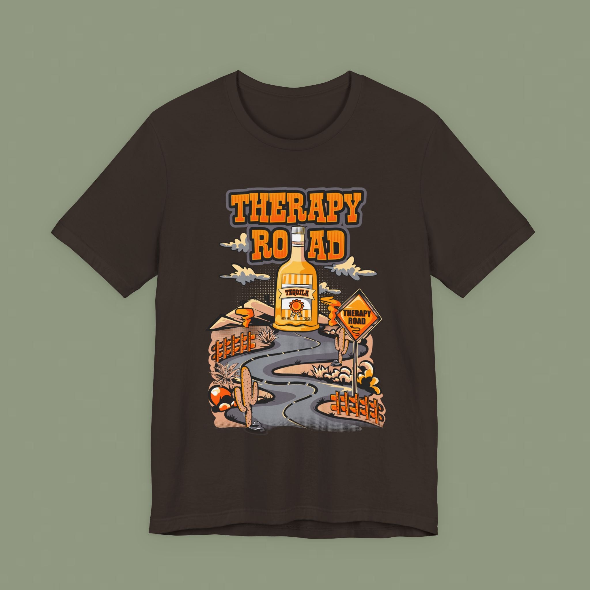 Therapy Road Graphic Tee – Cozy Road Trip Mental Health Shirt