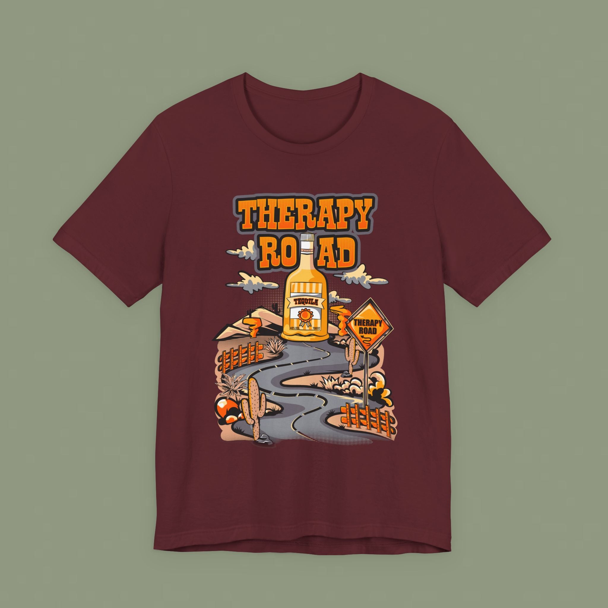 Therapy Road Graphic Tee – Cozy Road Trip Mental Health Shirt