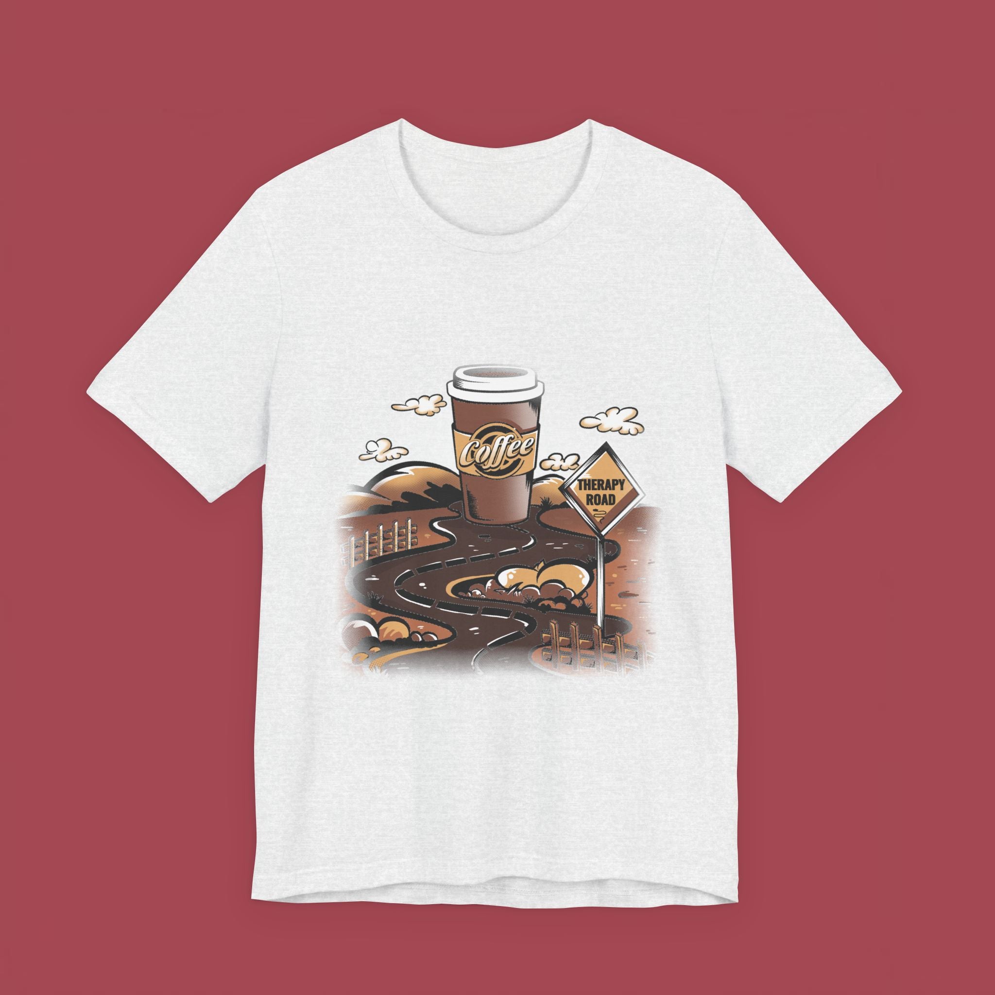 Coffee Roadmap T‑Shirt — 'Coffee Ahead' Commuter Graphic Tee