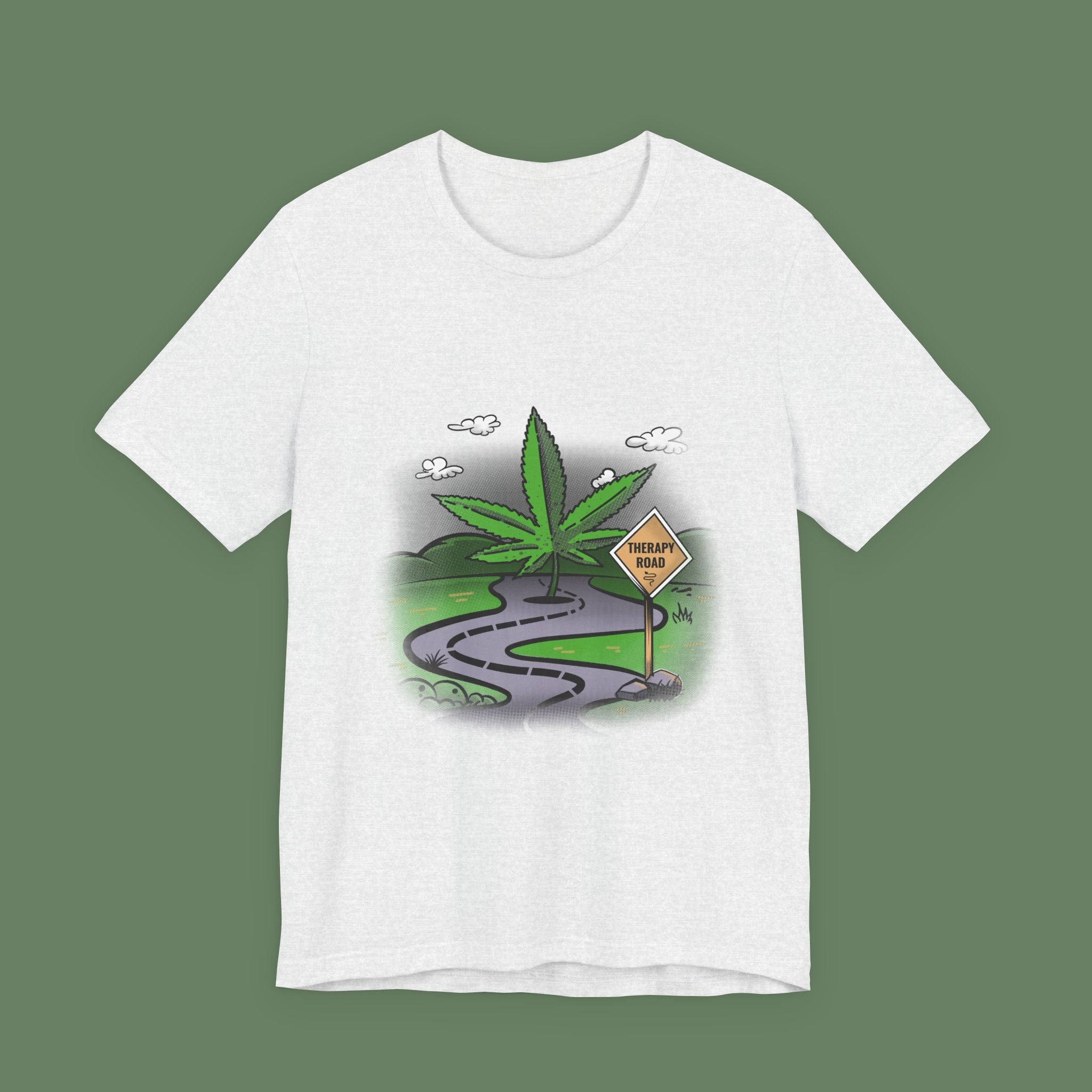 Marijuana Road Tee — Cannabis Leaf Scenic Graphic T-Shirt