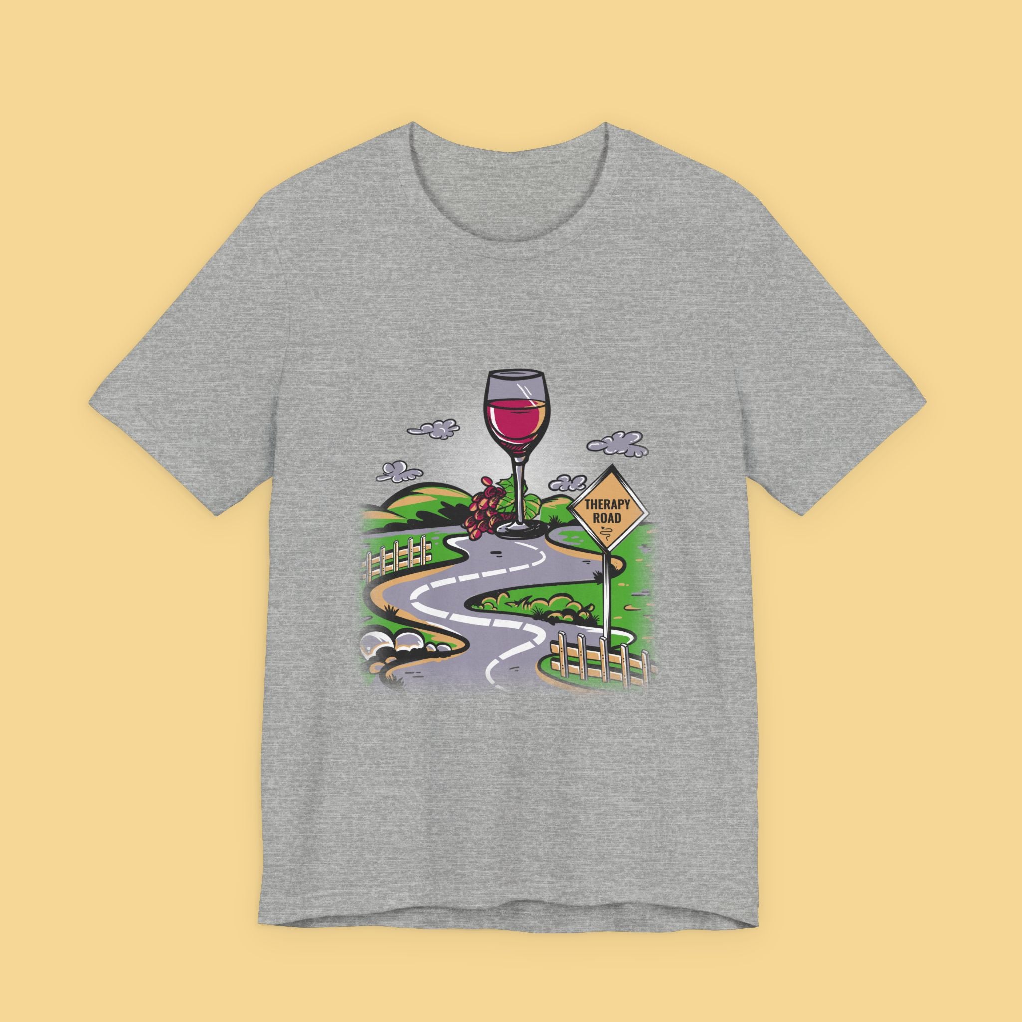 Wine Road Trip T-Shirt — Scenic Wine Glass Graphic Tee (Cheers to Vineyard Adventures)