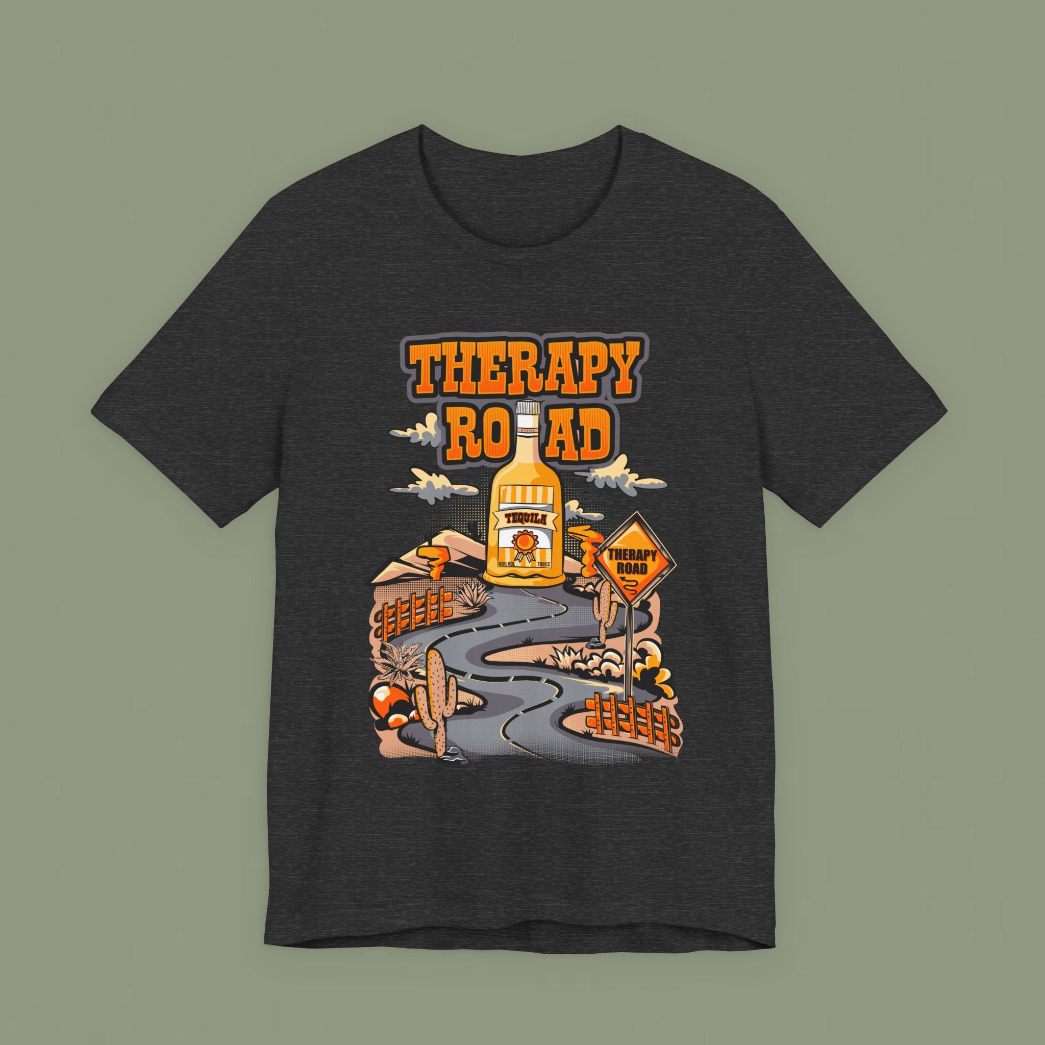 Therapy Road Graphic Tee – Cozy Road Trip Mental Health Shirt