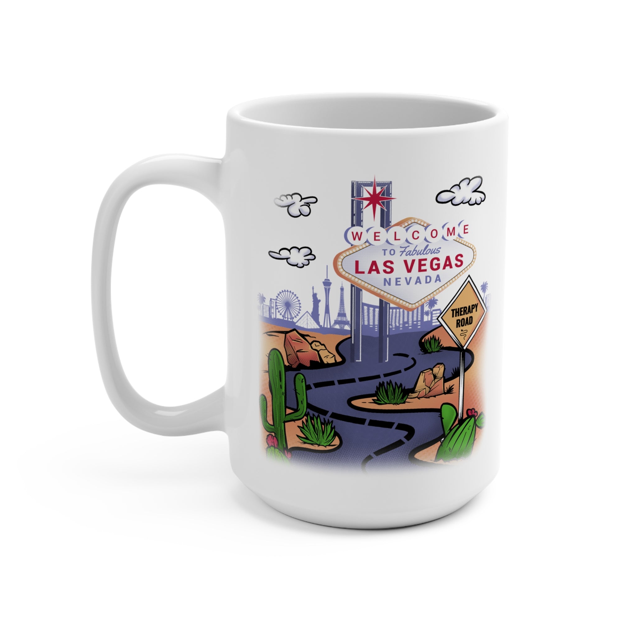 Las Vegas Road Trip 15oz Mug — Welcome to Las Vegas Desert Travel Coffee Cup
