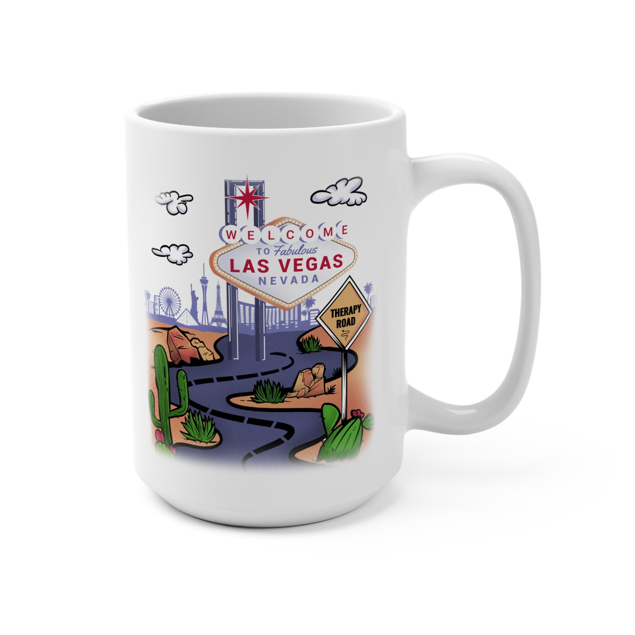 Las Vegas Road Trip 15oz Mug — Welcome to Las Vegas Desert Travel Coffee Cup