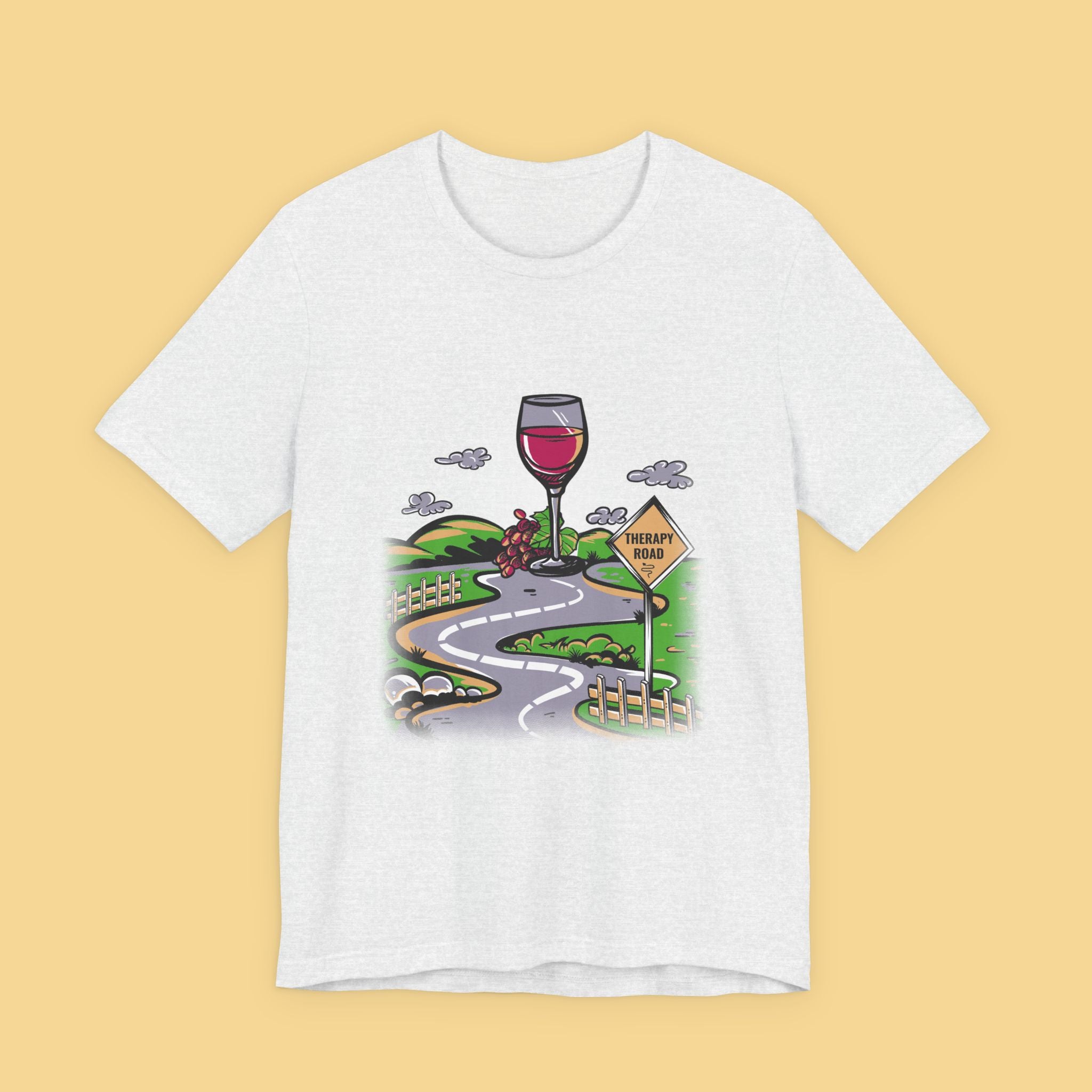 Wine Road Trip T-Shirt — Scenic Wine Glass Graphic Tee (Cheers to Vineyard Adventures)
