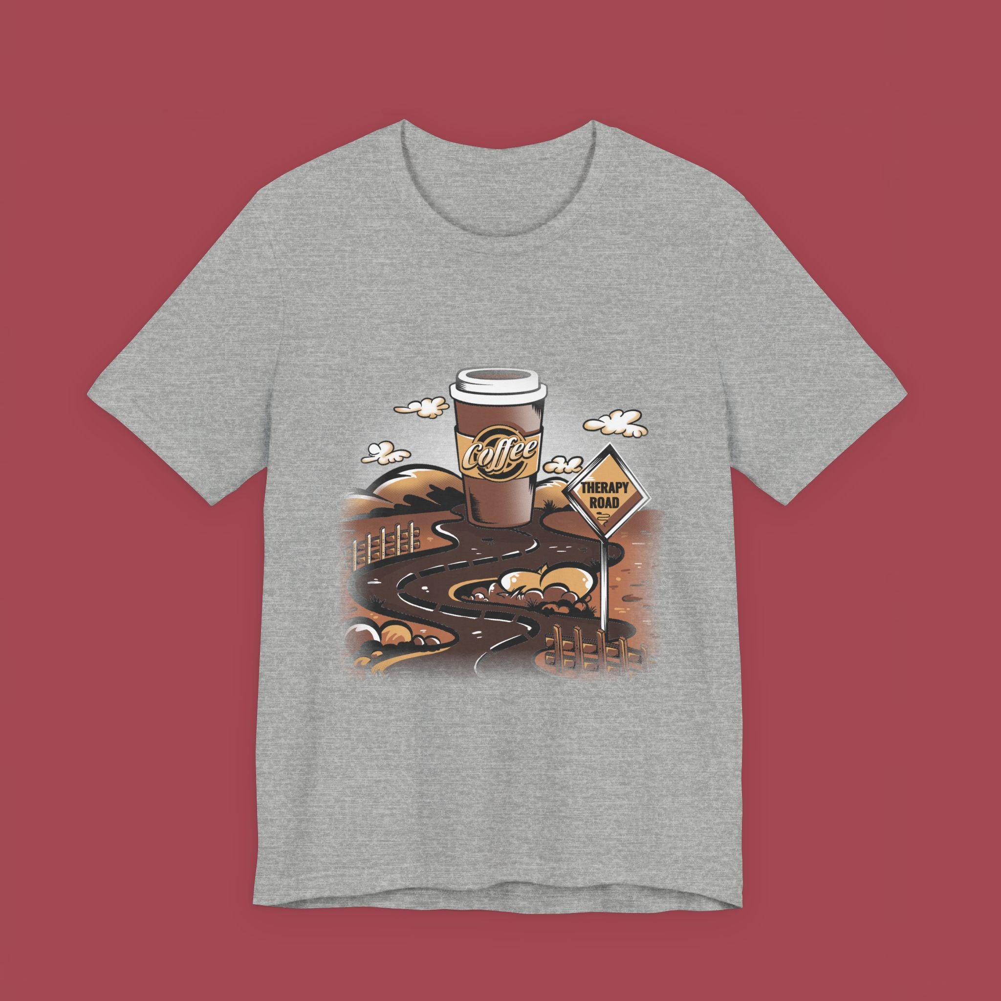 Coffee Roadmap T‑Shirt — 'Coffee Ahead' Commuter Graphic Tee