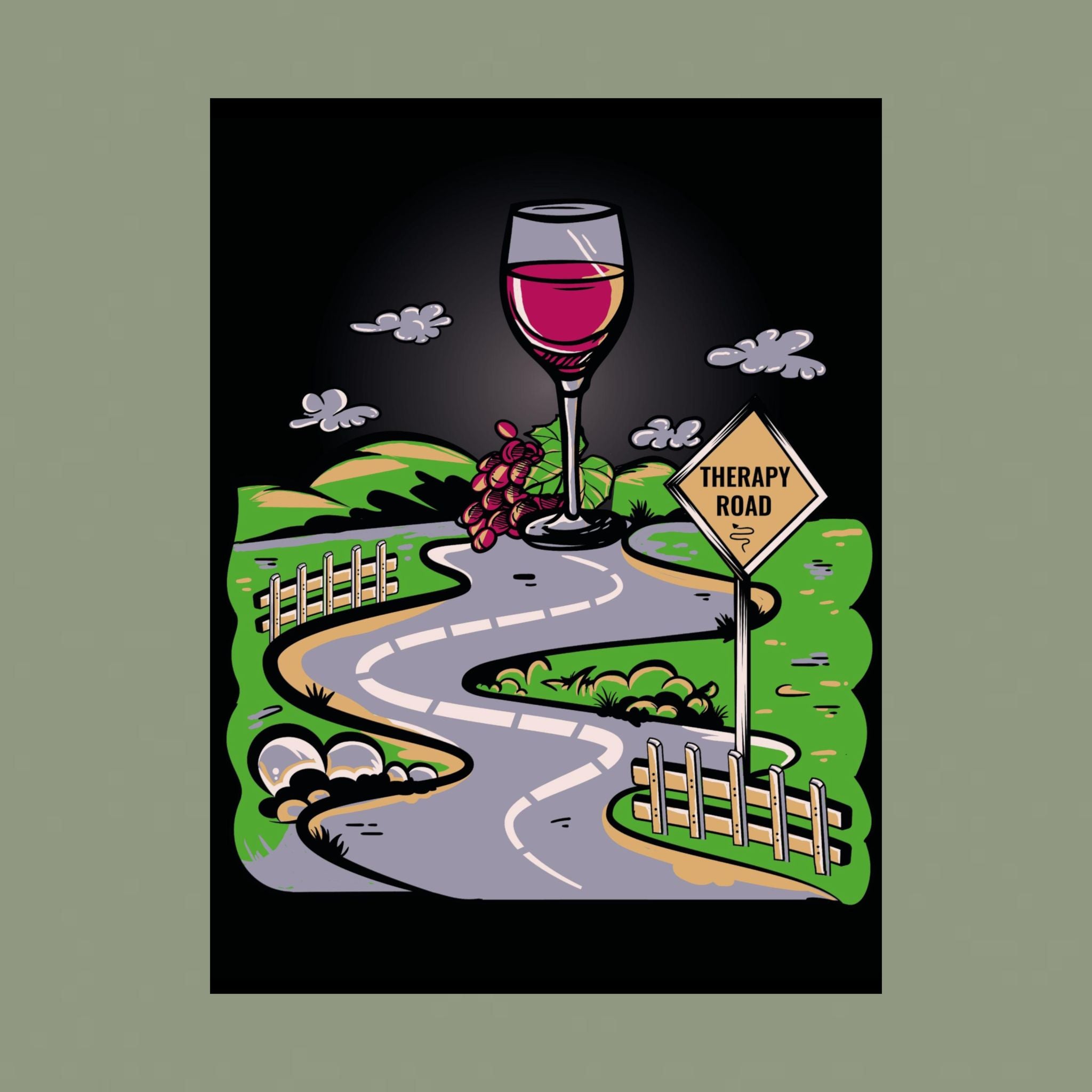Wine Poster, Therapy Wall Art, Wine Lover Poster
