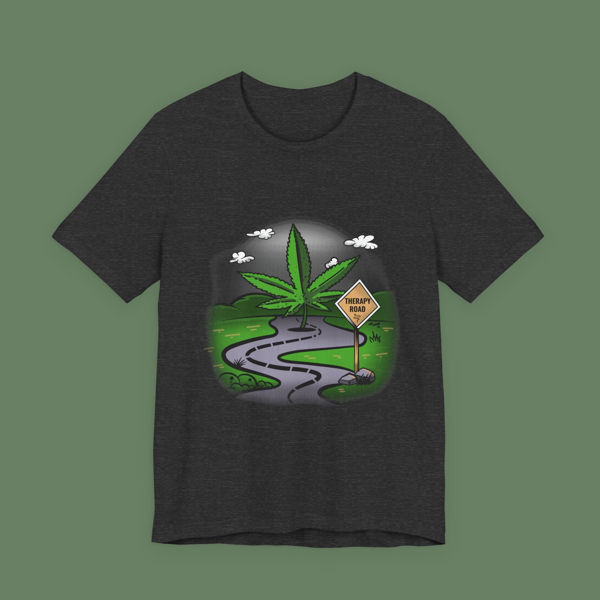 Marijuana Road Tee — Cannabis Leaf Scenic Graphic T-Shirt
