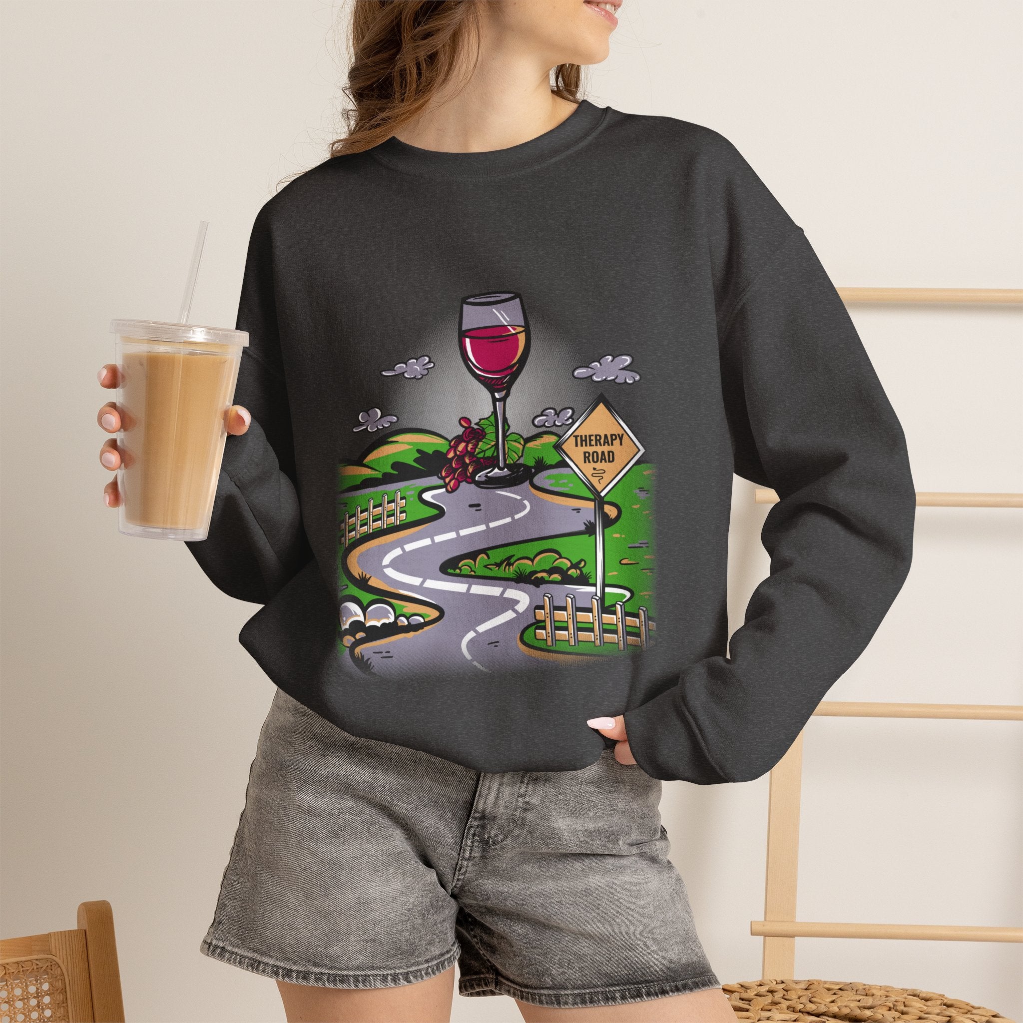 Wine Glass Sweatshirt Unisex, Therapy Sweatshirt
