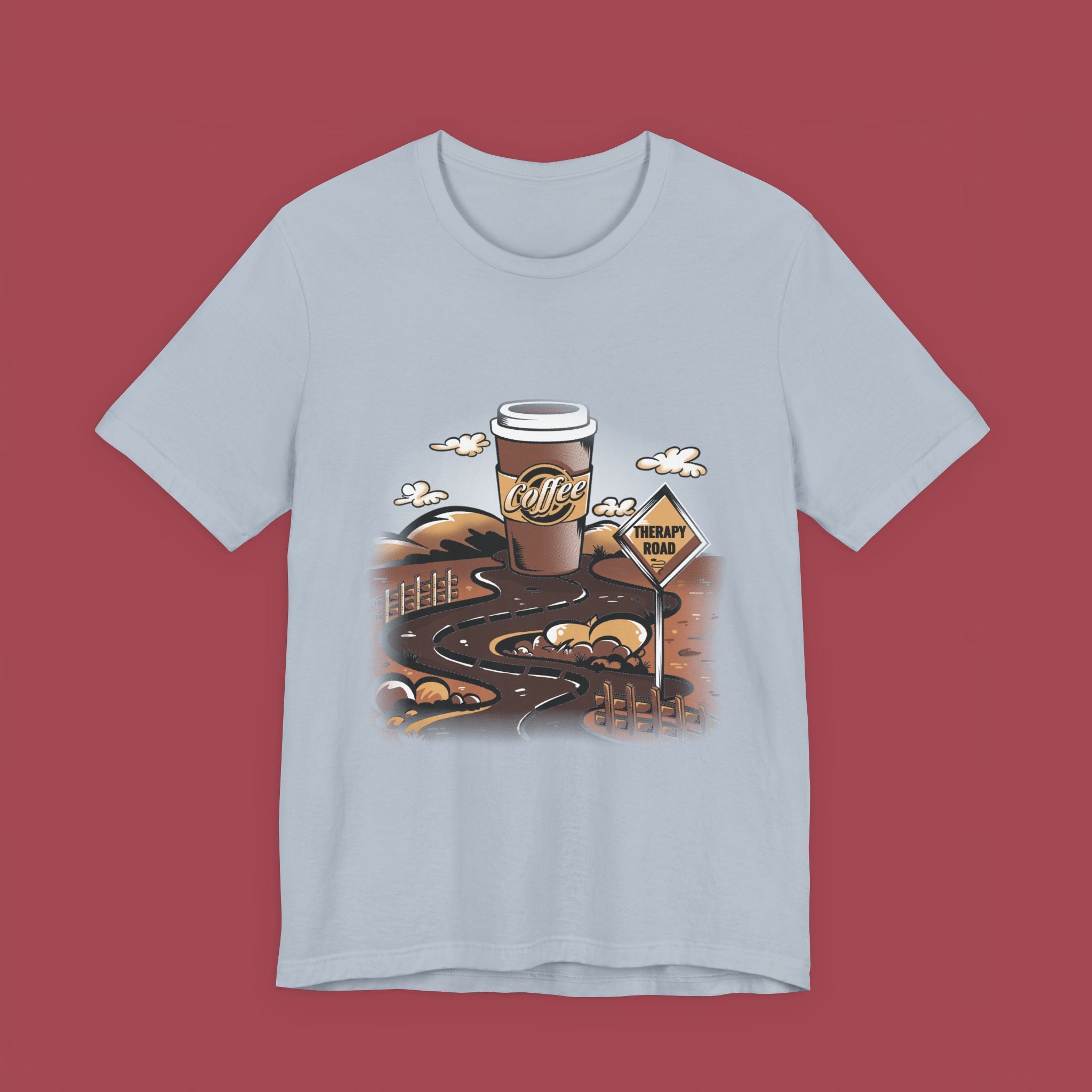 Coffee Roadmap T‑Shirt — 'Coffee Ahead' Commuter Graphic Tee
