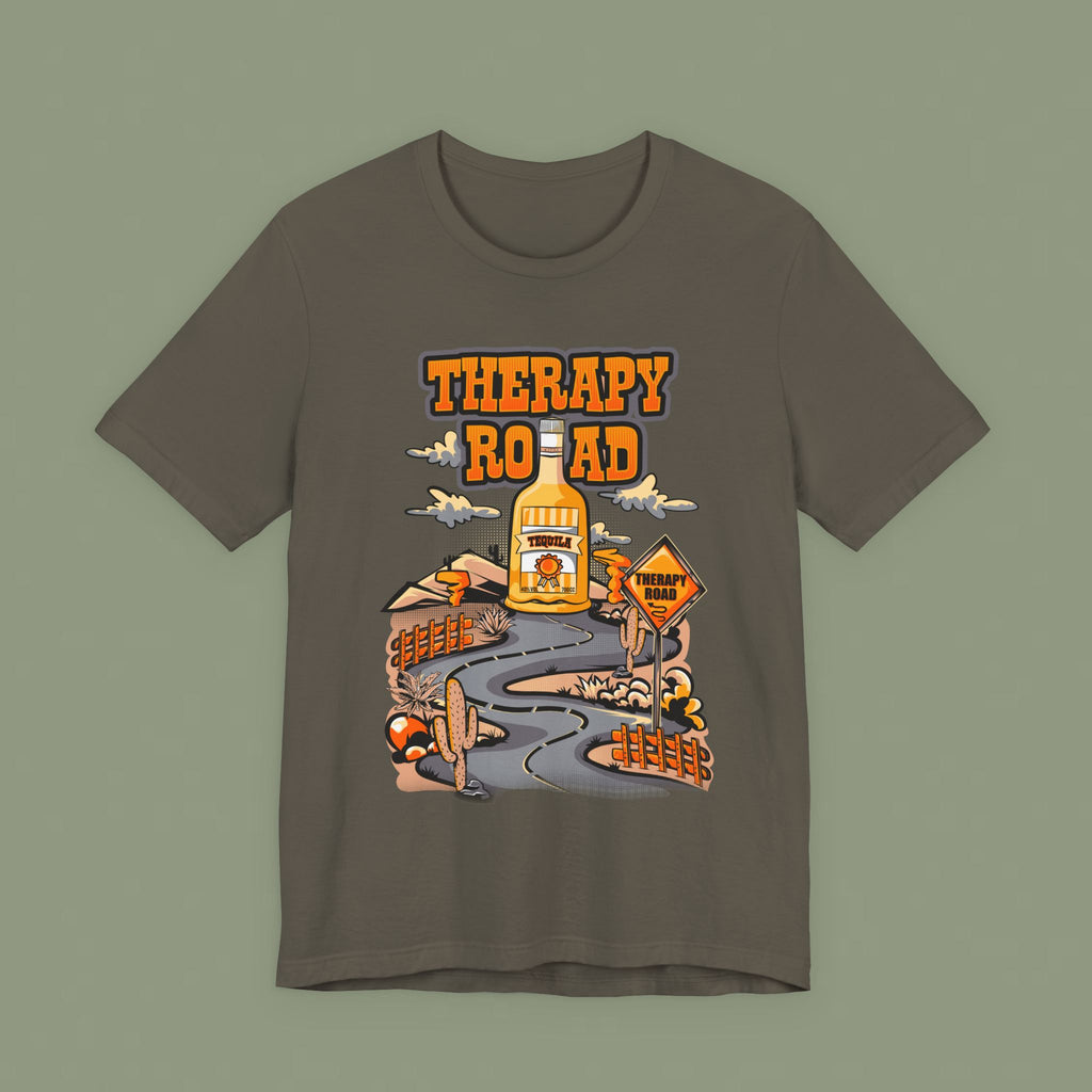 Therapy Road Graphic Tee – Cozy Road Trip Mental Health Shirt