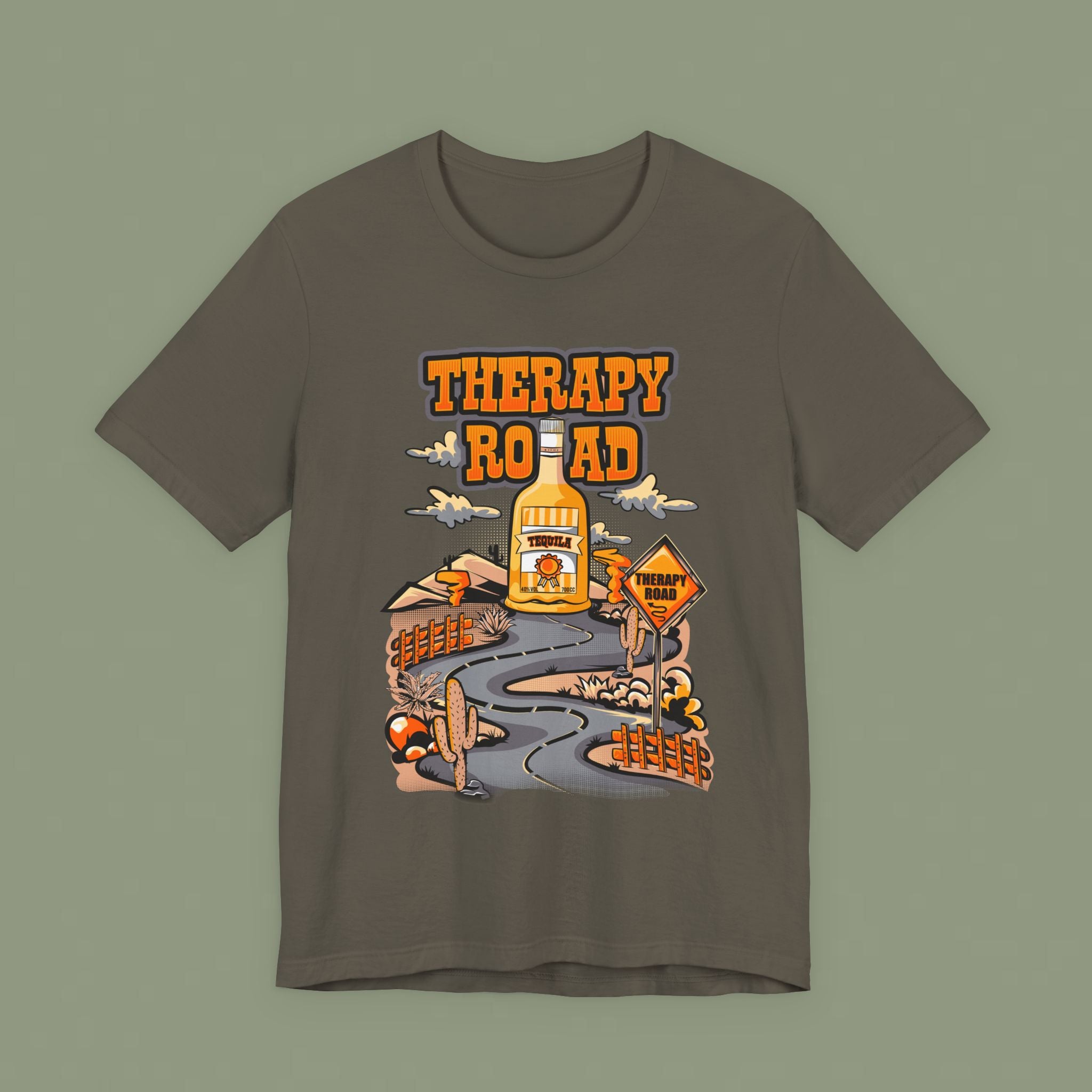 Therapy Road Graphic Tee – Cozy Road Trip Mental Health Shirt
