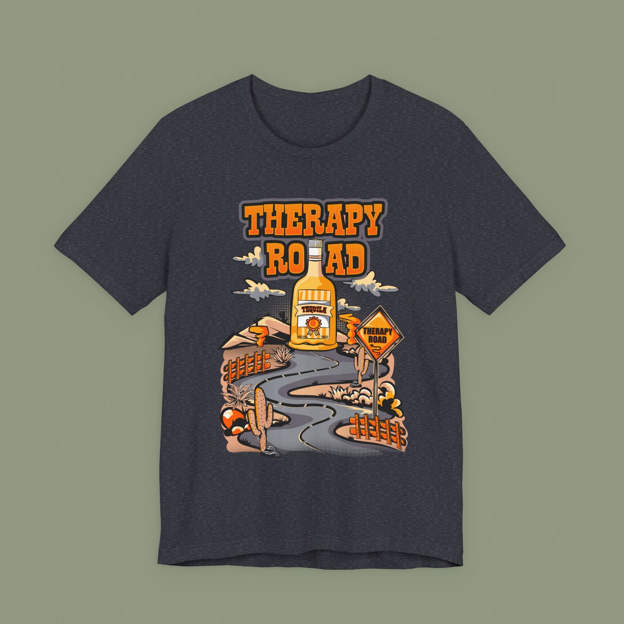 Therapy Road Graphic Tee – Cozy Road Trip Mental Health Shirt