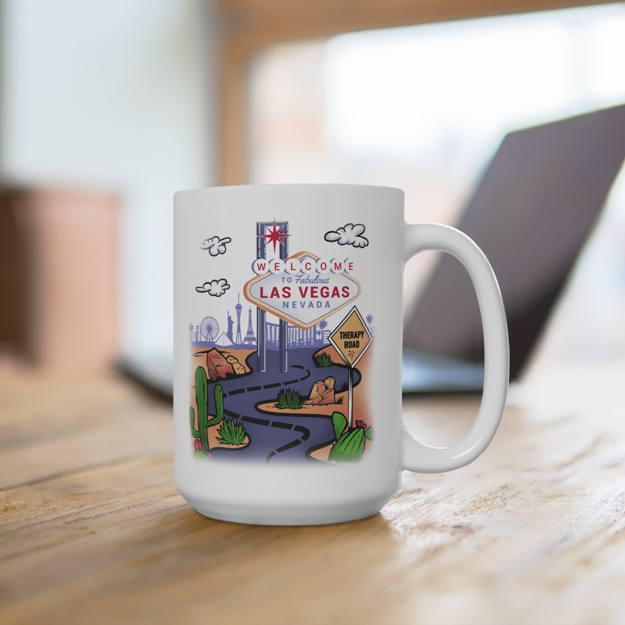 Las Vegas Road Trip 15oz Mug — Welcome to Las Vegas Desert Travel Coffee Cup