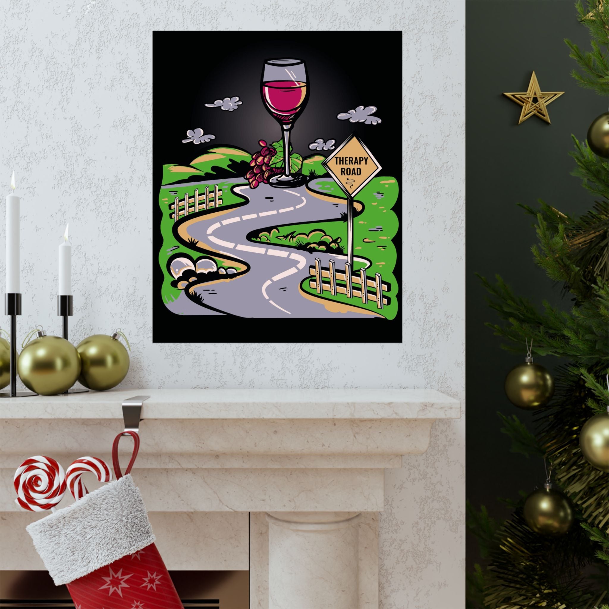 Wine Poster, Therapy Wall Art, Wine Lover Poster