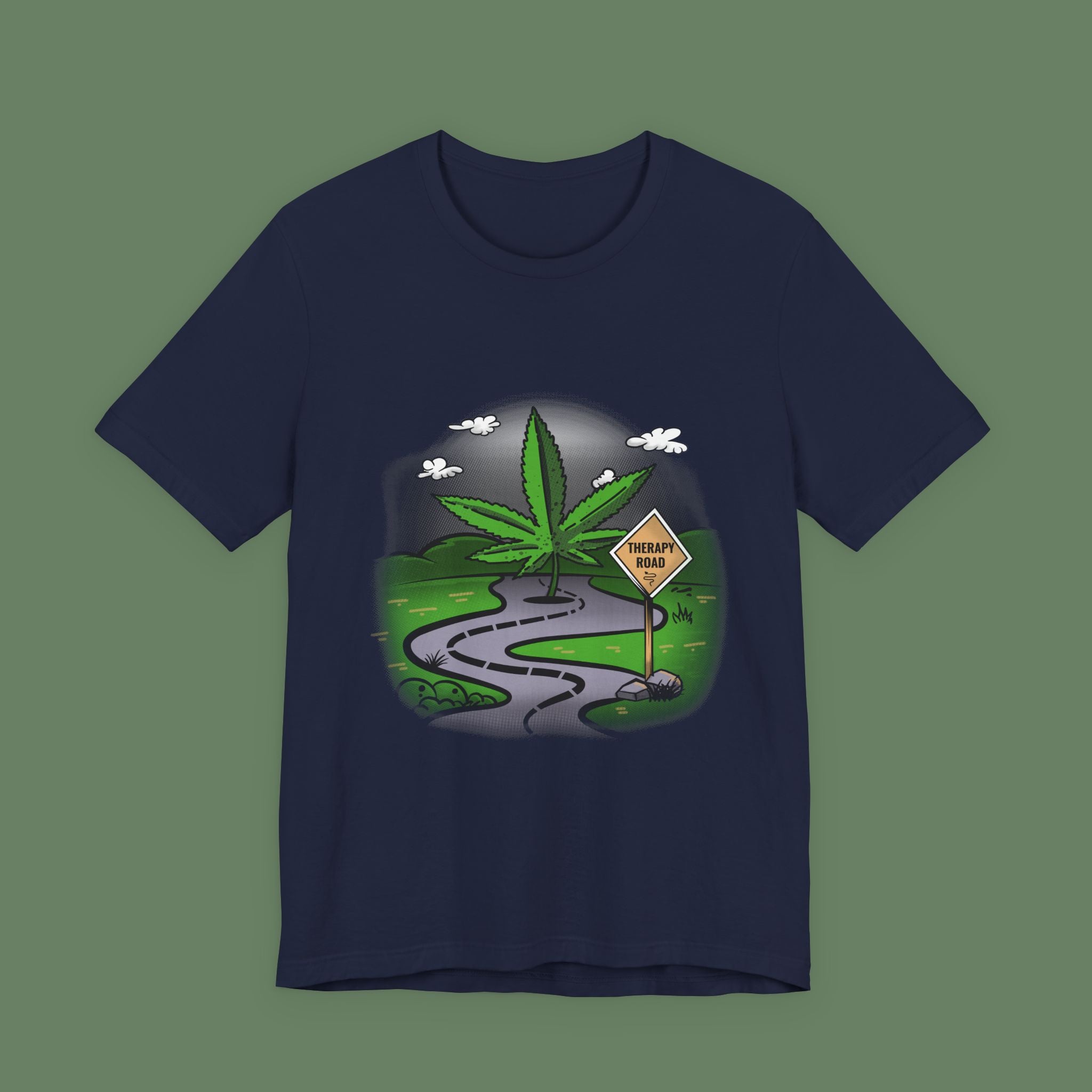 Marijuana Road Tee — Cannabis Leaf Scenic Graphic T-Shirt