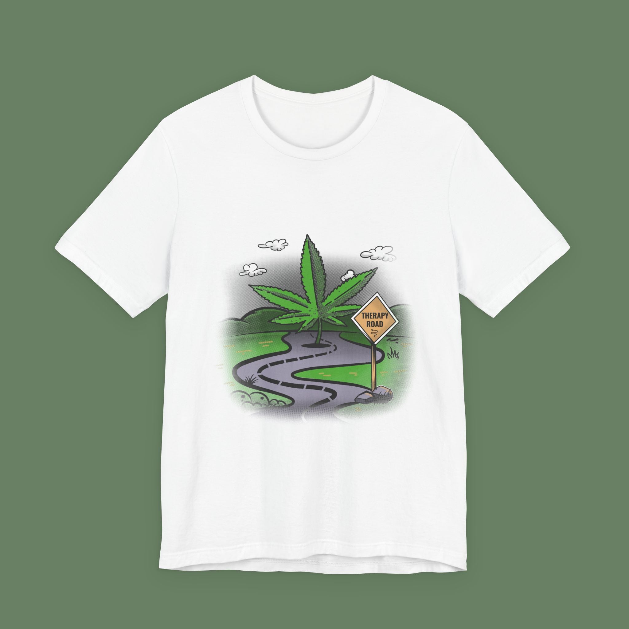 Marijuana Road Tee — Cannabis Leaf Scenic Graphic T-Shirt
