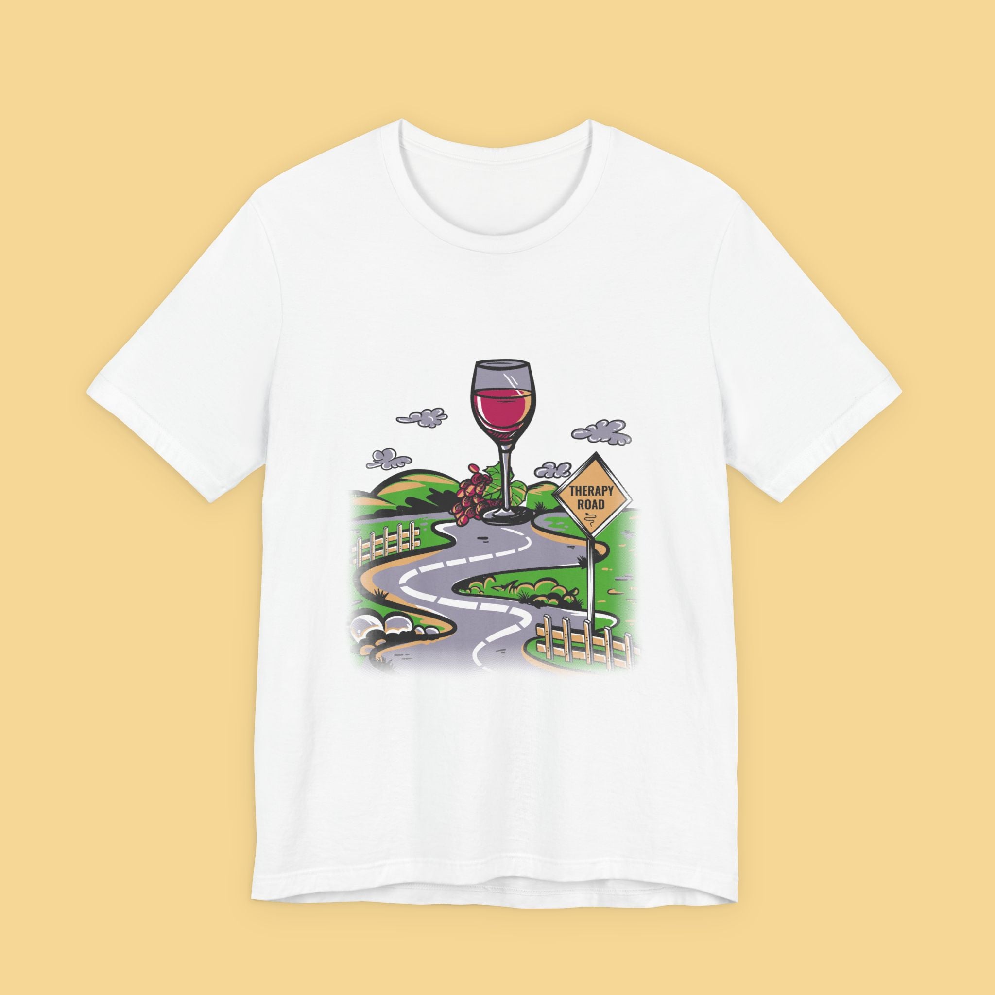 Wine Road Trip T-Shirt — Scenic Wine Glass Graphic Tee (Cheers to Vineyard Adventures)