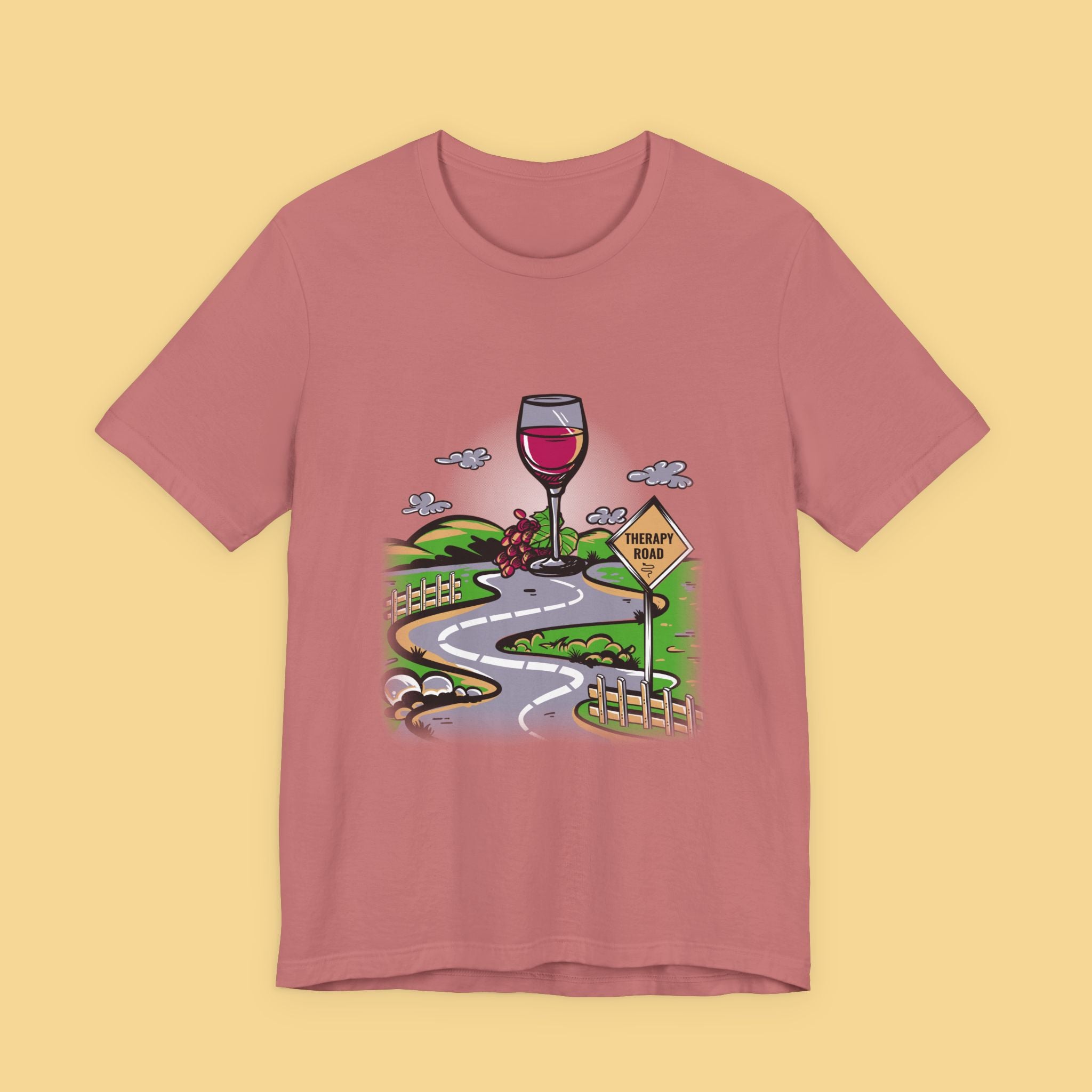 Wine Road Trip T-Shirt — Scenic Wine Glass Graphic Tee (Cheers to Vineyard Adventures)