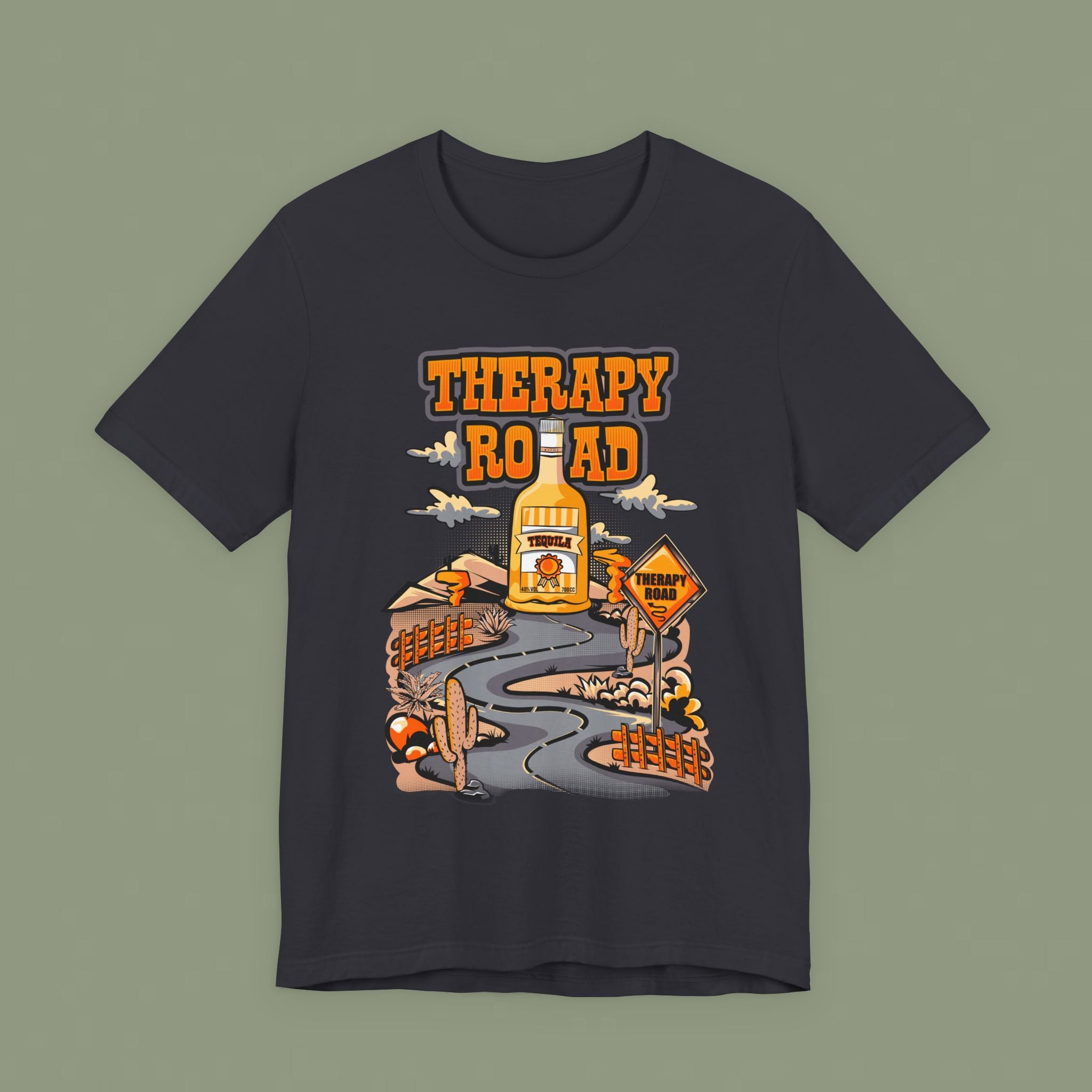 Therapy Road Graphic Tee – Cozy Road Trip Mental Health Shirt