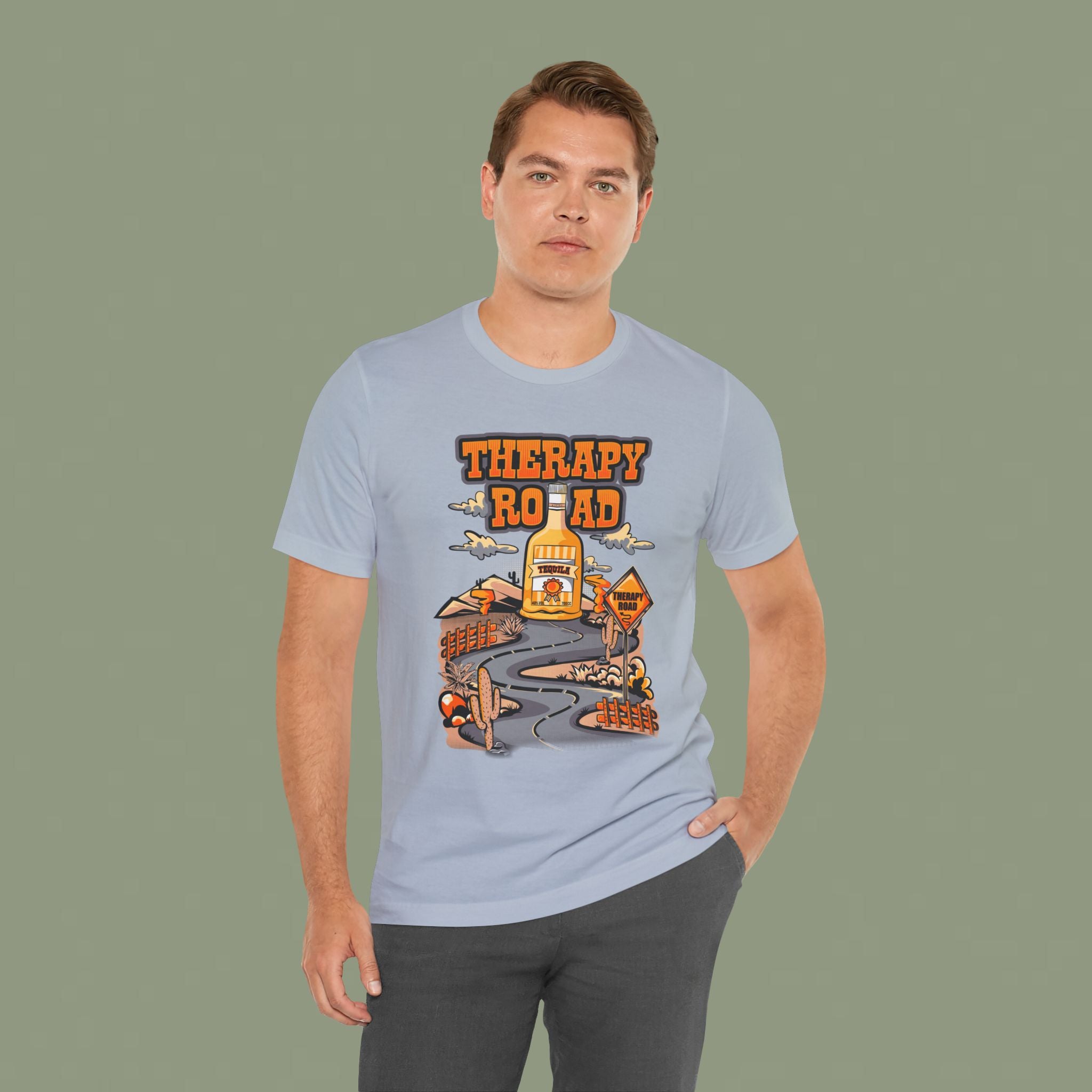 Therapy Road Graphic Tee – Cozy Road Trip Mental Health Shirt