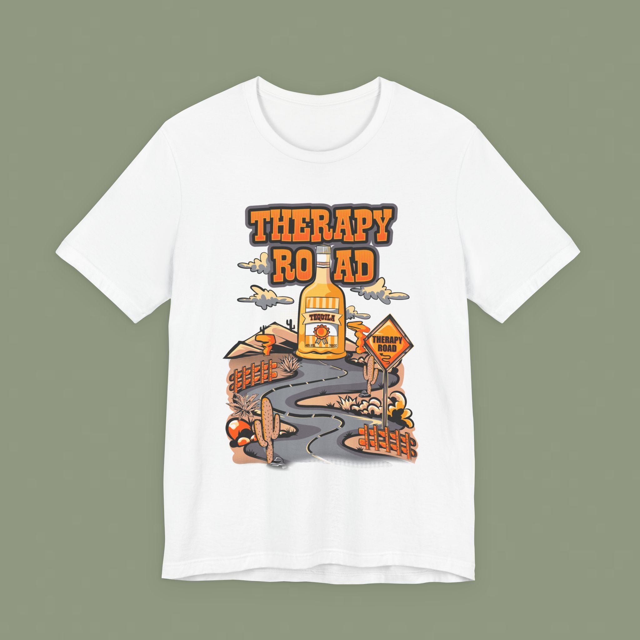 Therapy Road Graphic Tee – Cozy Road Trip Mental Health Shirt