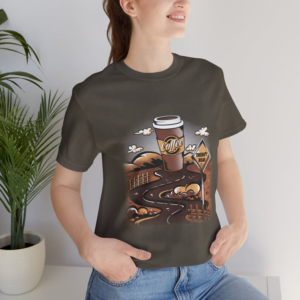 Coffee Roadmap T‑Shirt — 'Coffee Ahead' Commuter Graphic Tee