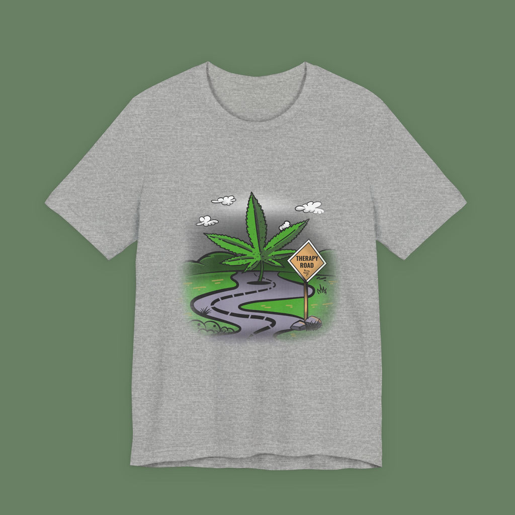 Marijuana Road Tee — Cannabis Leaf Scenic Graphic T-Shirt