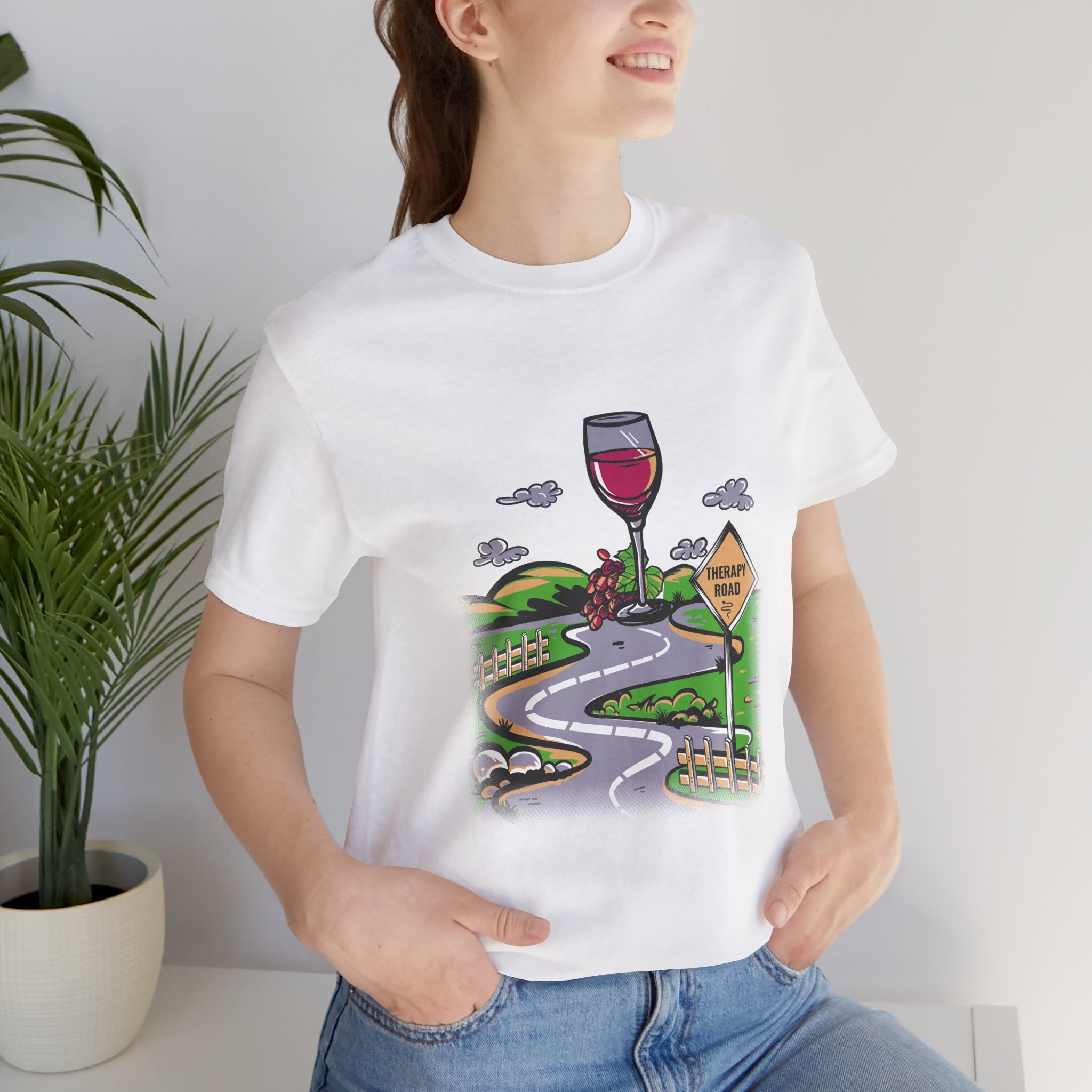 Wine Road Trip T-Shirt — Scenic Wine Glass Graphic Tee (Cheers to Vineyard Adventures)