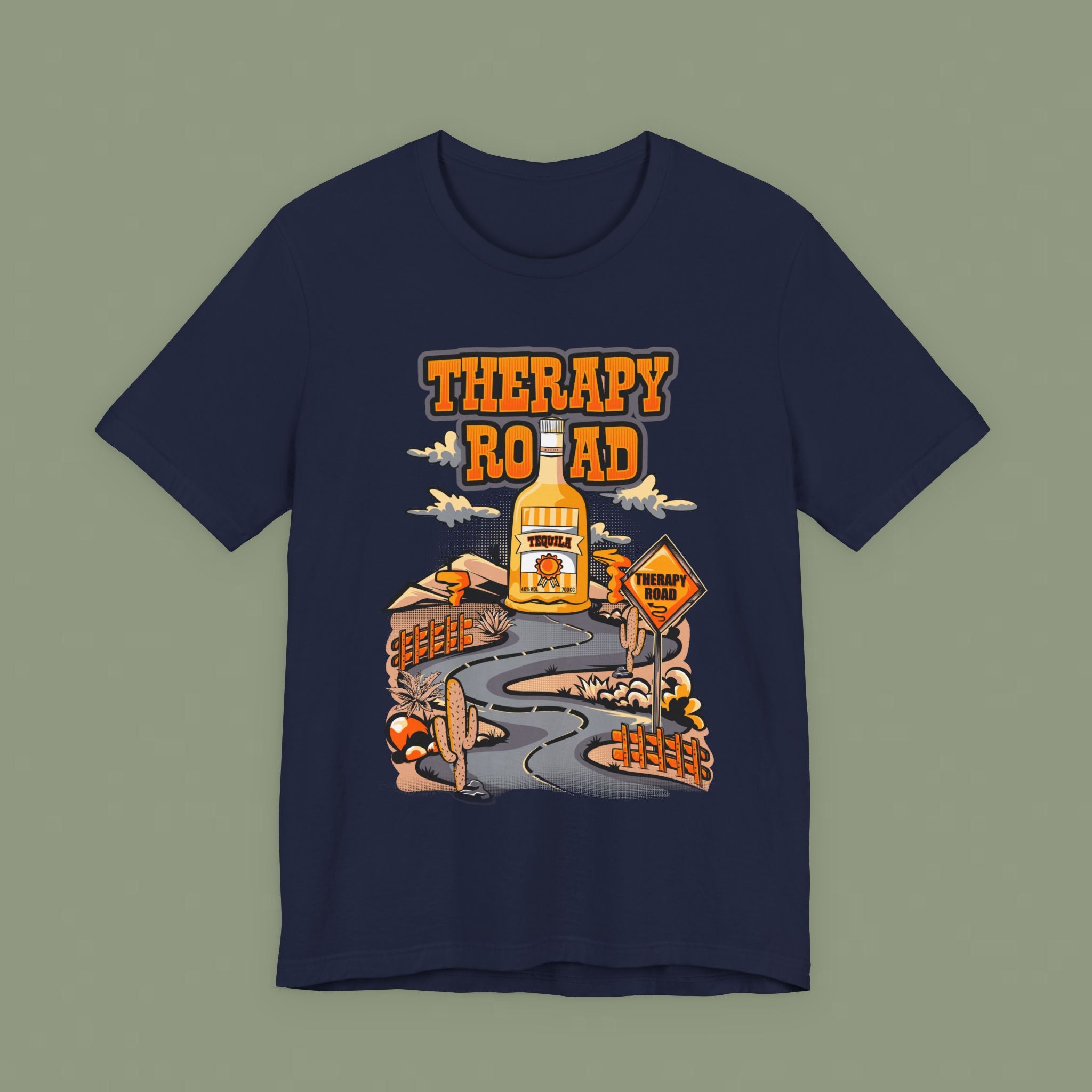Therapy Road Graphic Tee – Cozy Road Trip Mental Health Shirt