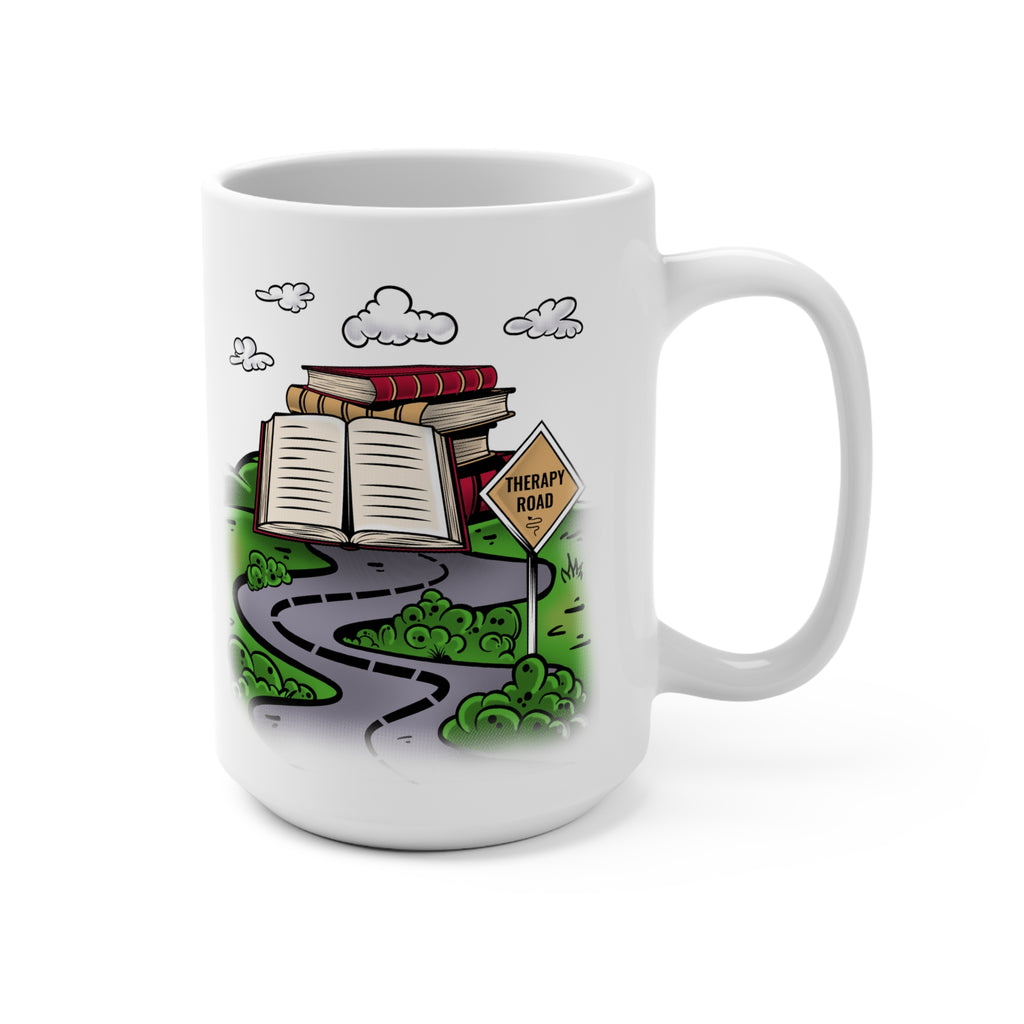 Therapy Road Mug — 15oz Book Lovers Coffee Cup