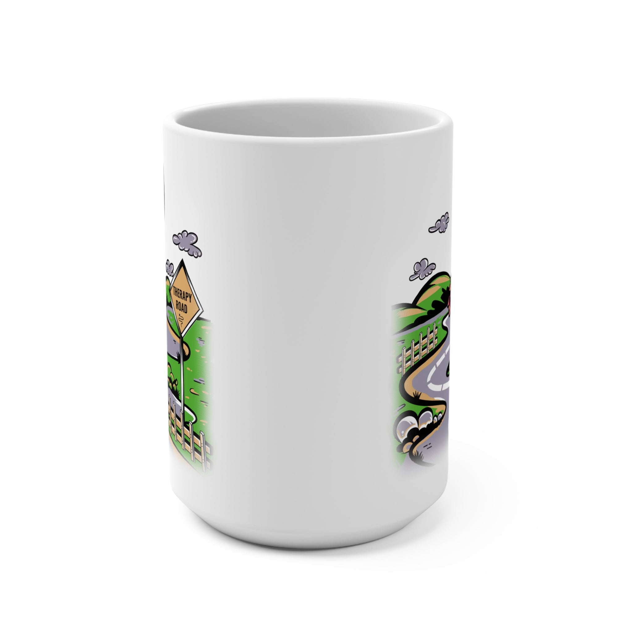 Wine Road Mug — "Therapy Road" 15oz Ceramic Coffee Cup
