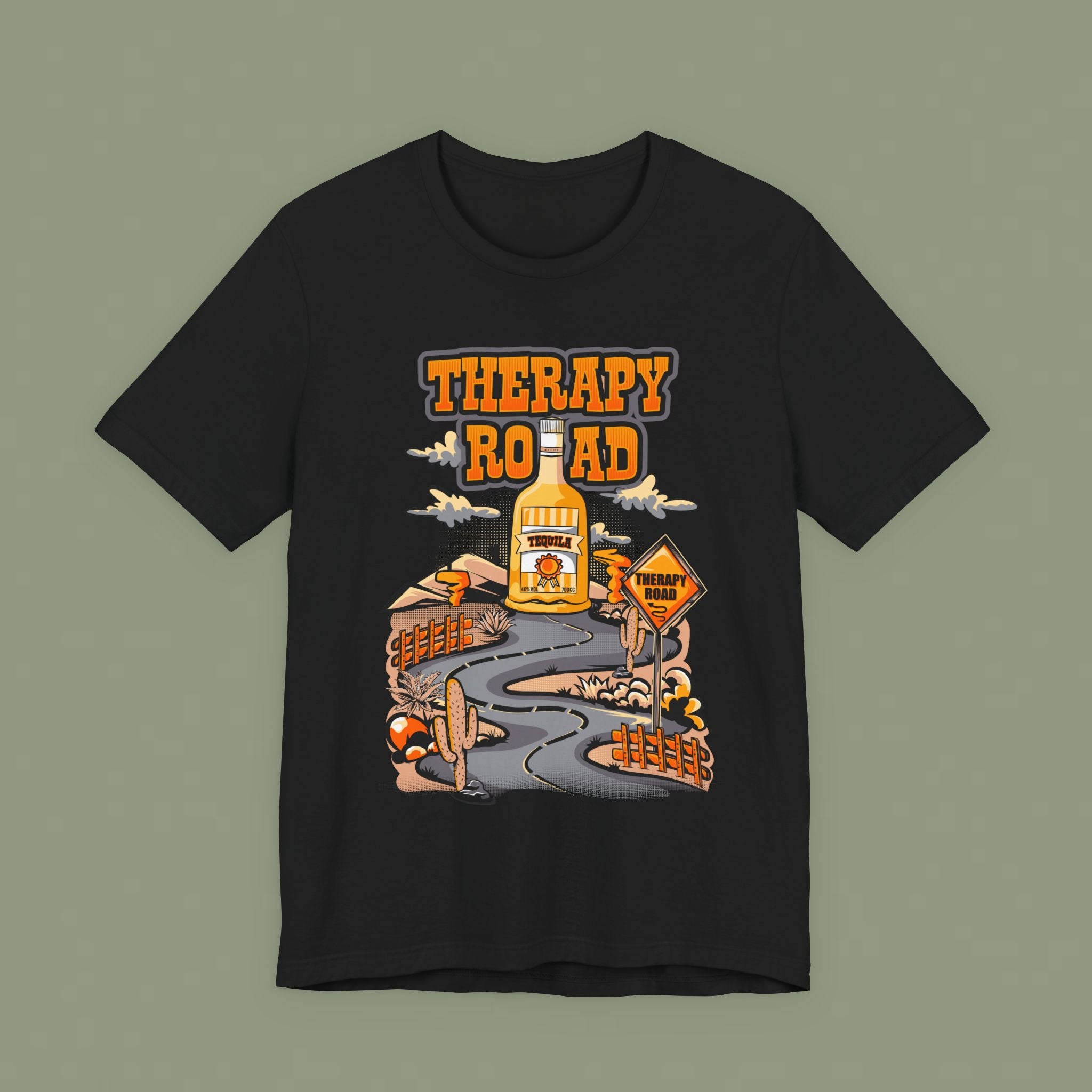Therapy Road Graphic Tee – Cozy Road Trip Mental Health Shirt