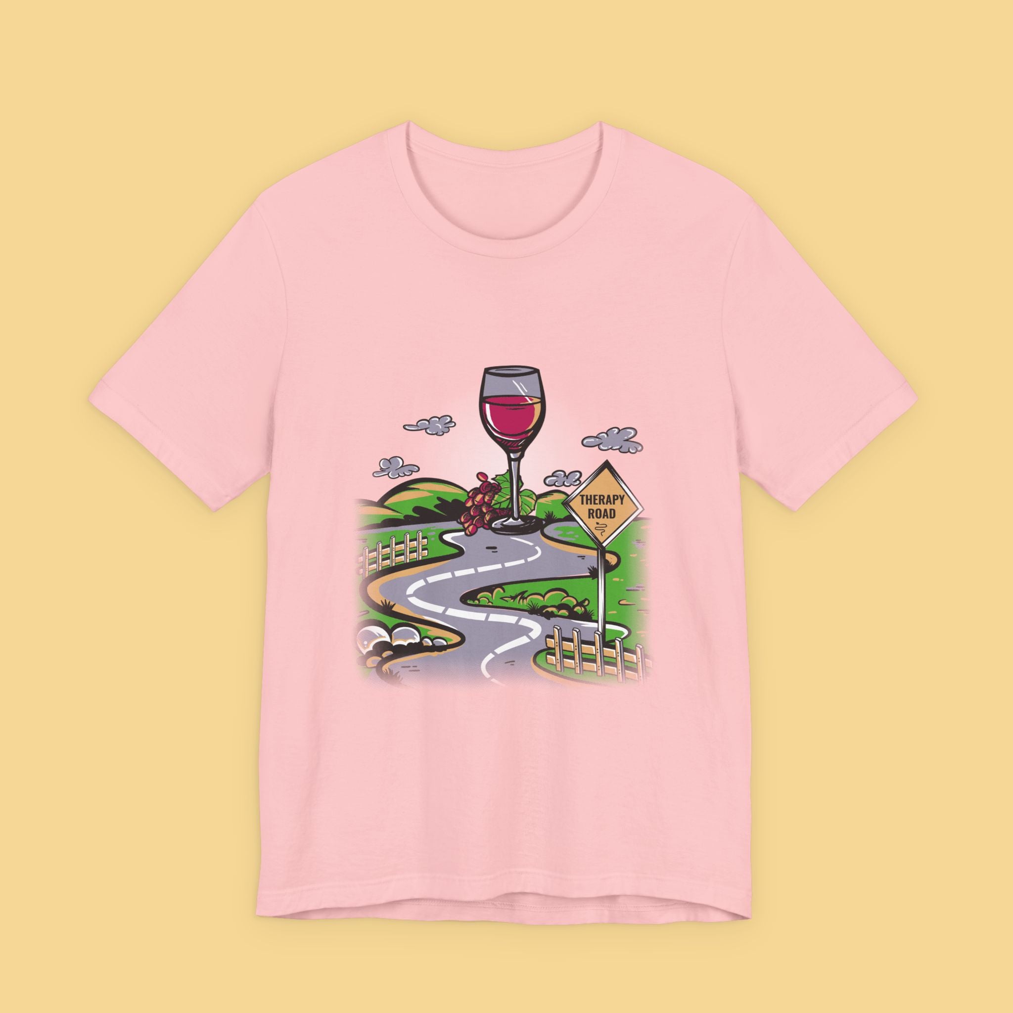 Wine Road Trip T-Shirt — Scenic Wine Glass Graphic Tee (Cheers to Vineyard Adventures)