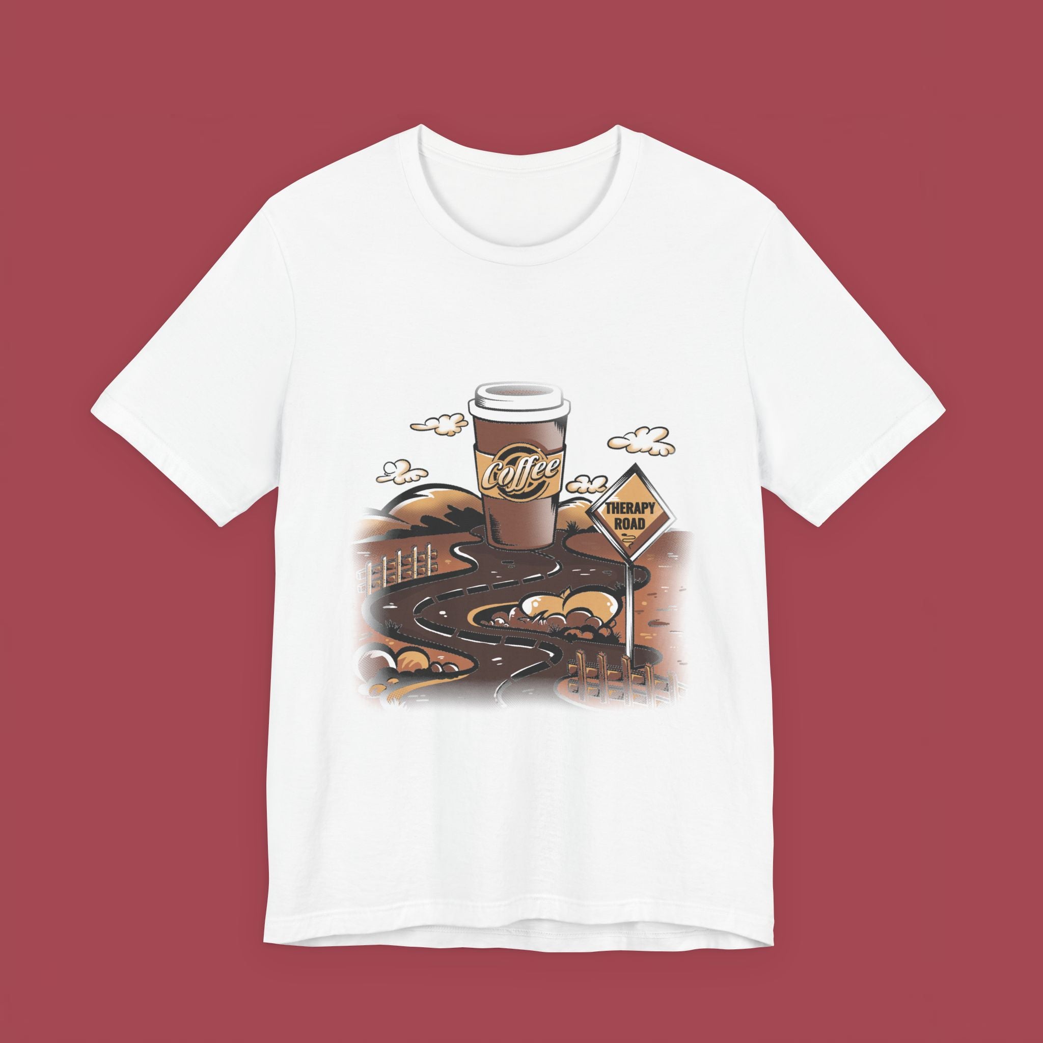 Coffee Roadmap T‑Shirt — 'Coffee Ahead' Commuter Graphic Tee